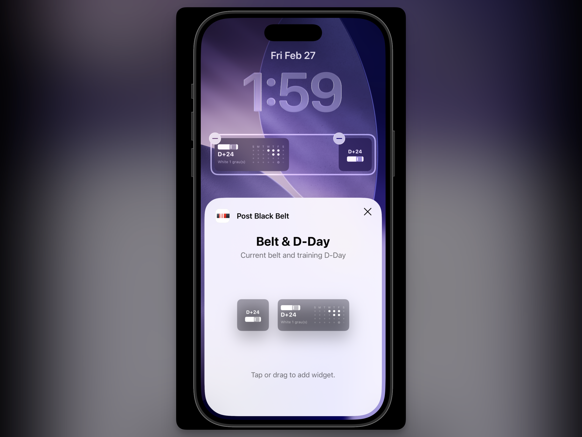 Lock screen widget settings