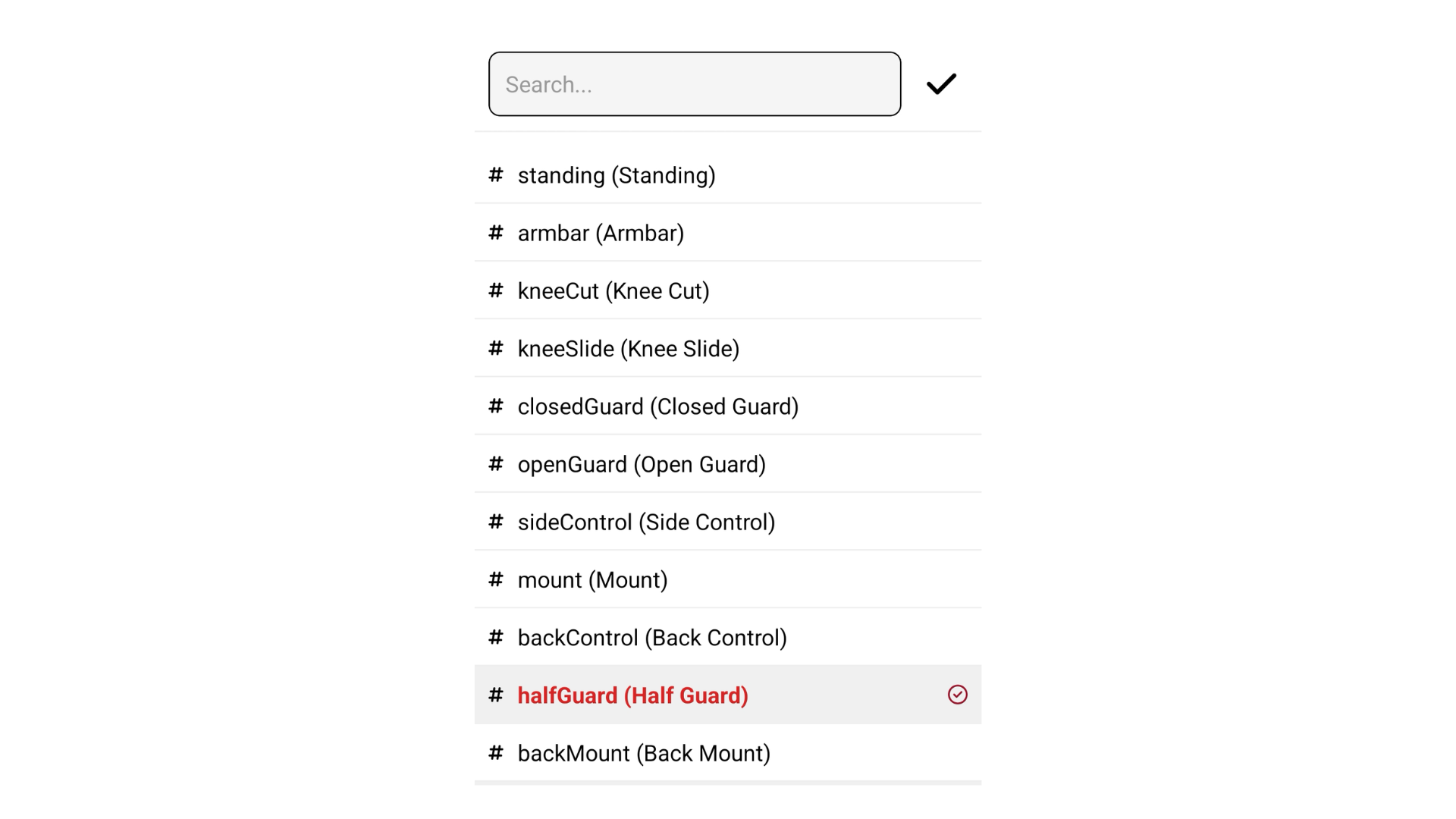 Technique hashtags screen
