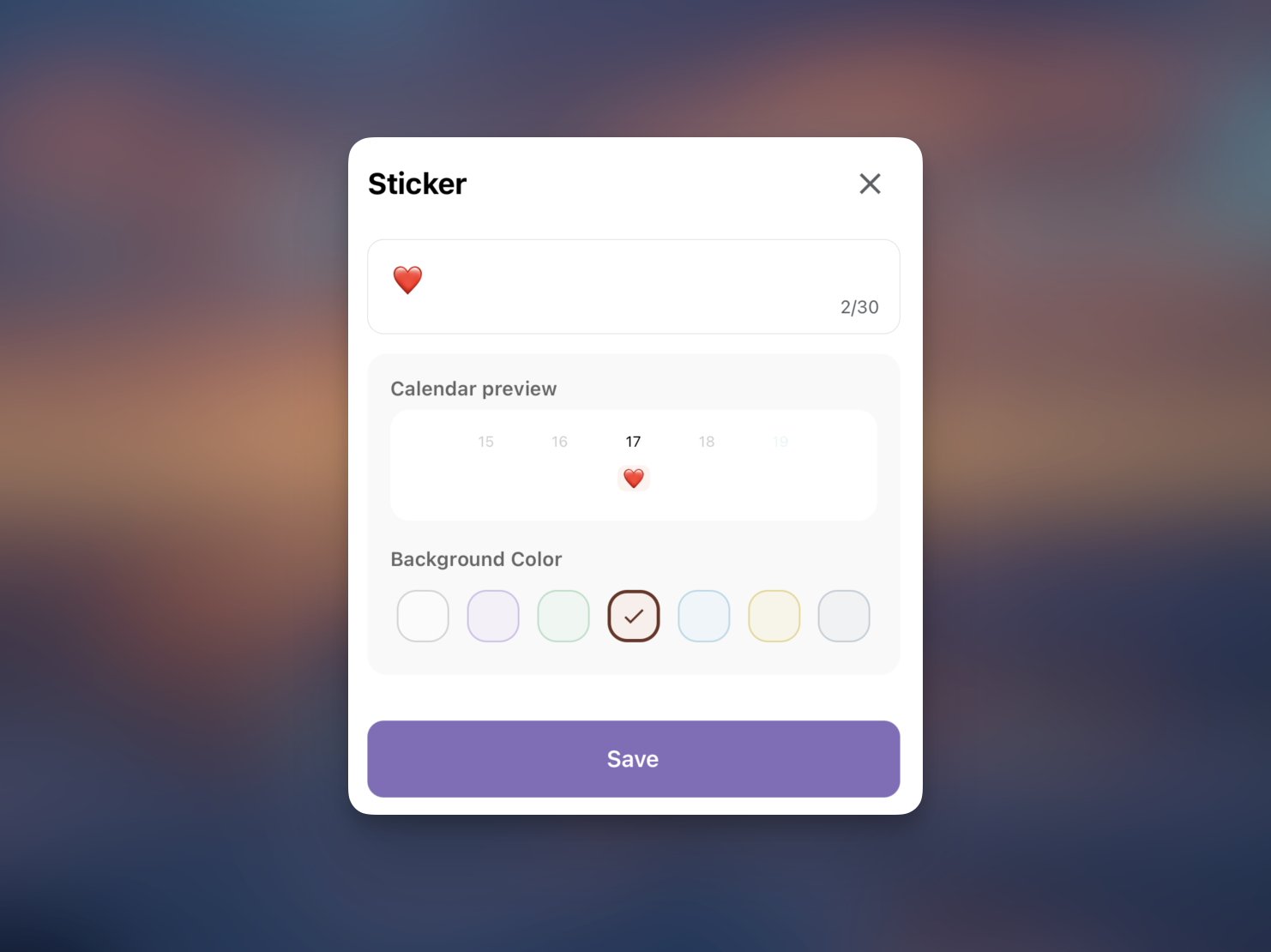 Post Black Belt sticker editor for choosing text and background colors
