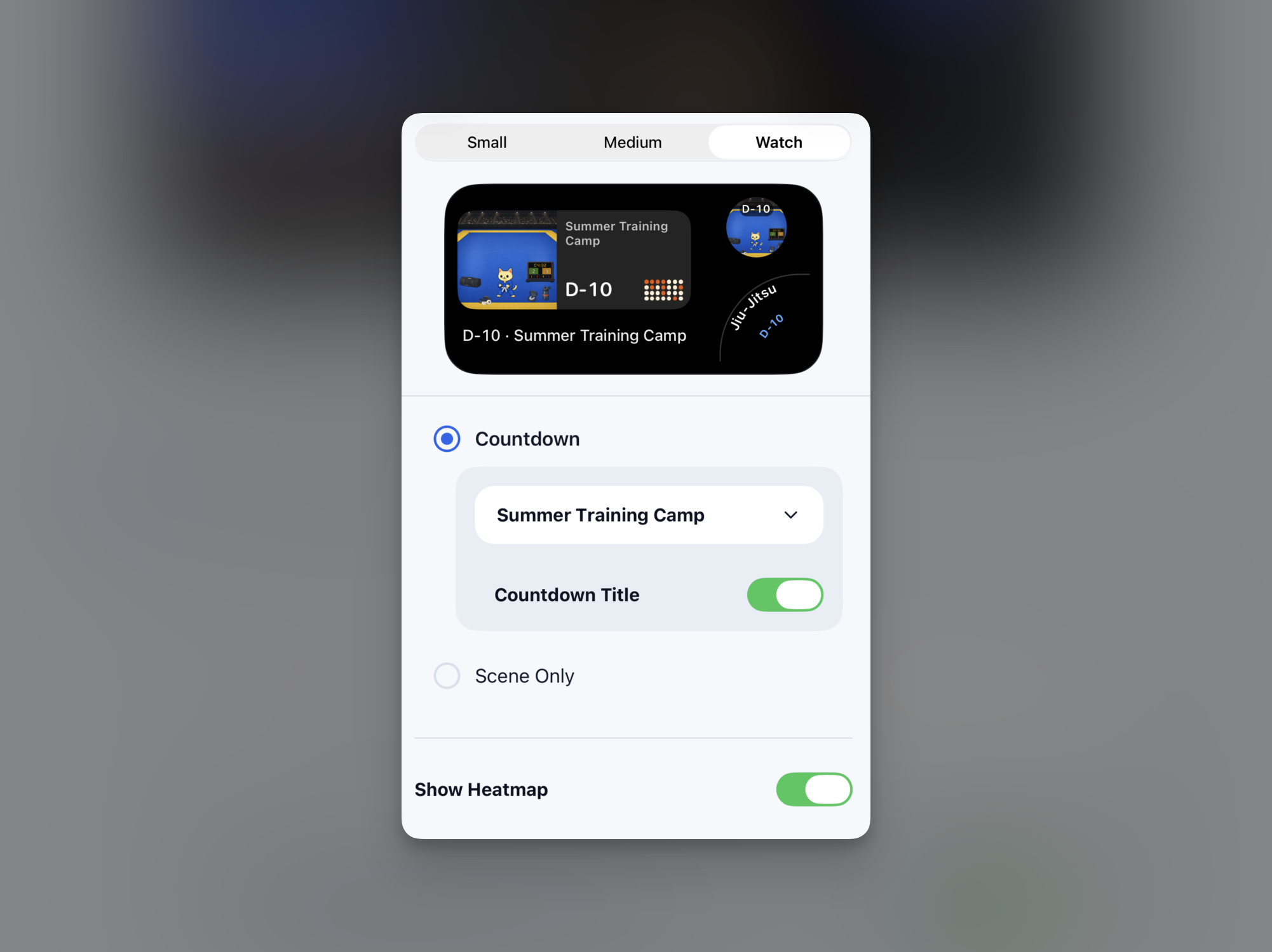 Setting up the Sportling Smart Stack widget for Apple Watch